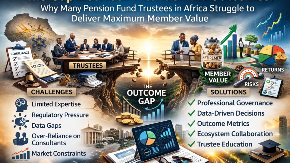 Illustration of pension fund trustees, the gap between intention and outcomes, and ways to close it.